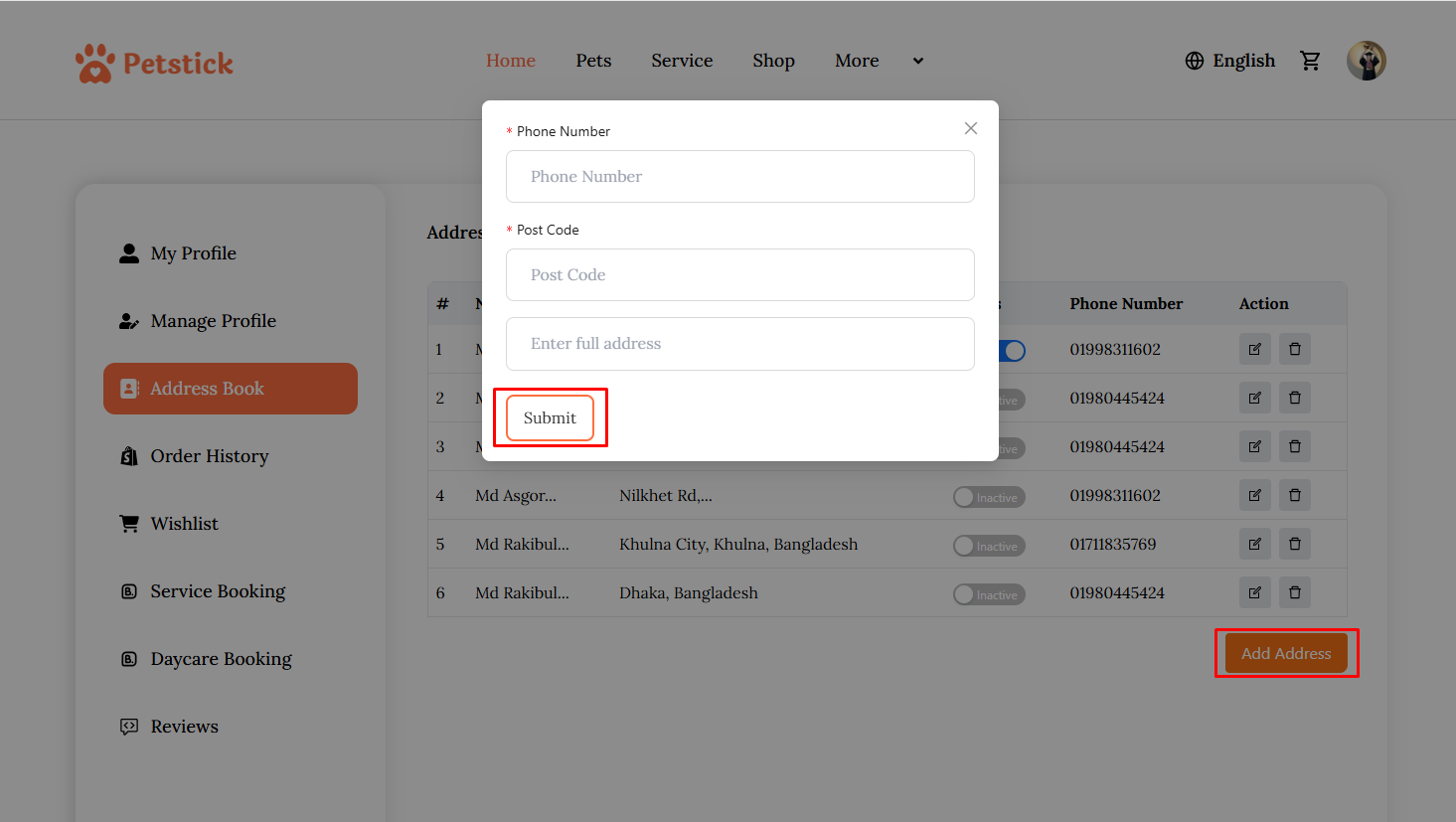 Add Address