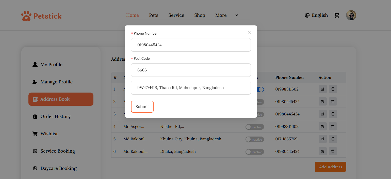 Edit Address