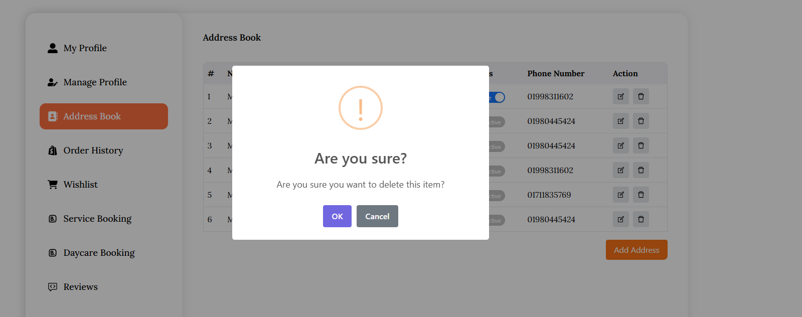 Delete Address