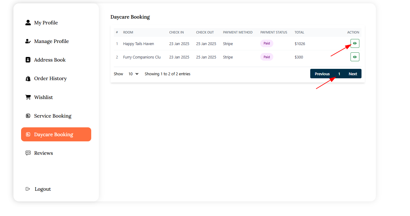 Daycare Booking