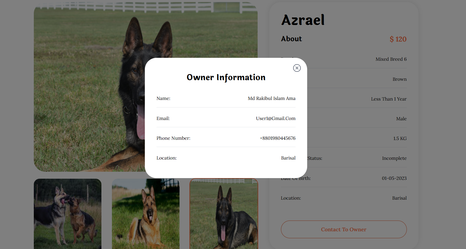 Contact To Owner