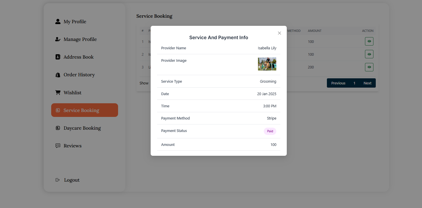 Single Service Booking